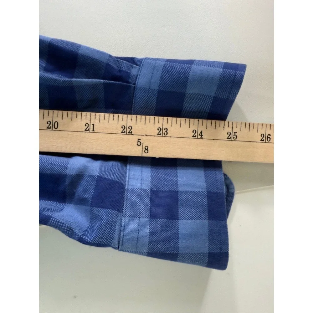Charles Tyrwhitt Slim Fit Blue Gingham Long Sleeve Shirt Mens XLarge - Picture 5 of 8